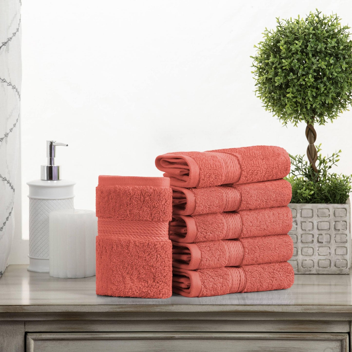 Superior Egyptian Cotton Pile Heavyweight Face Towel Set of 6