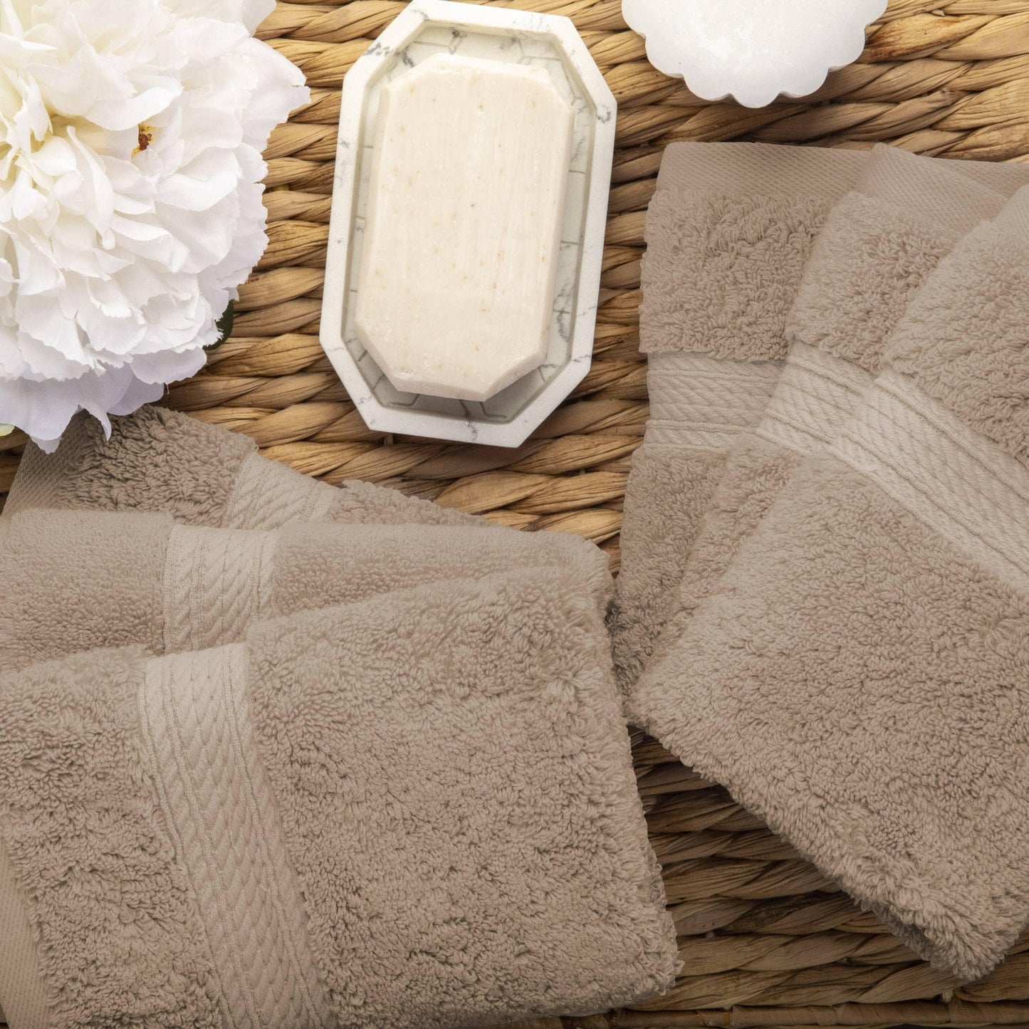 Superior Egyptian Cotton Pile Heavyweight Face Towel Set of 6