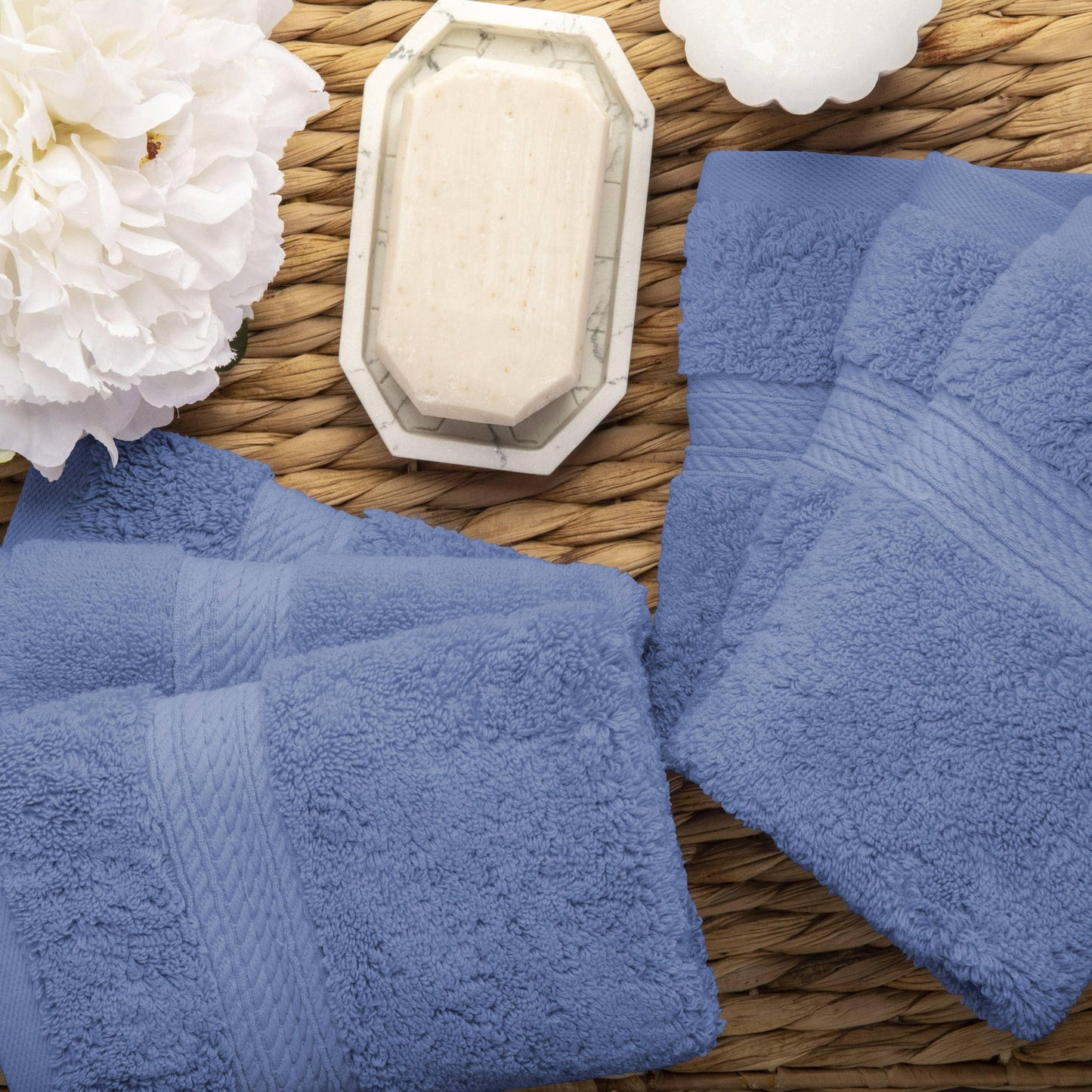 Superior Egyptian Cotton Pile Heavyweight Face Towel Set of 6