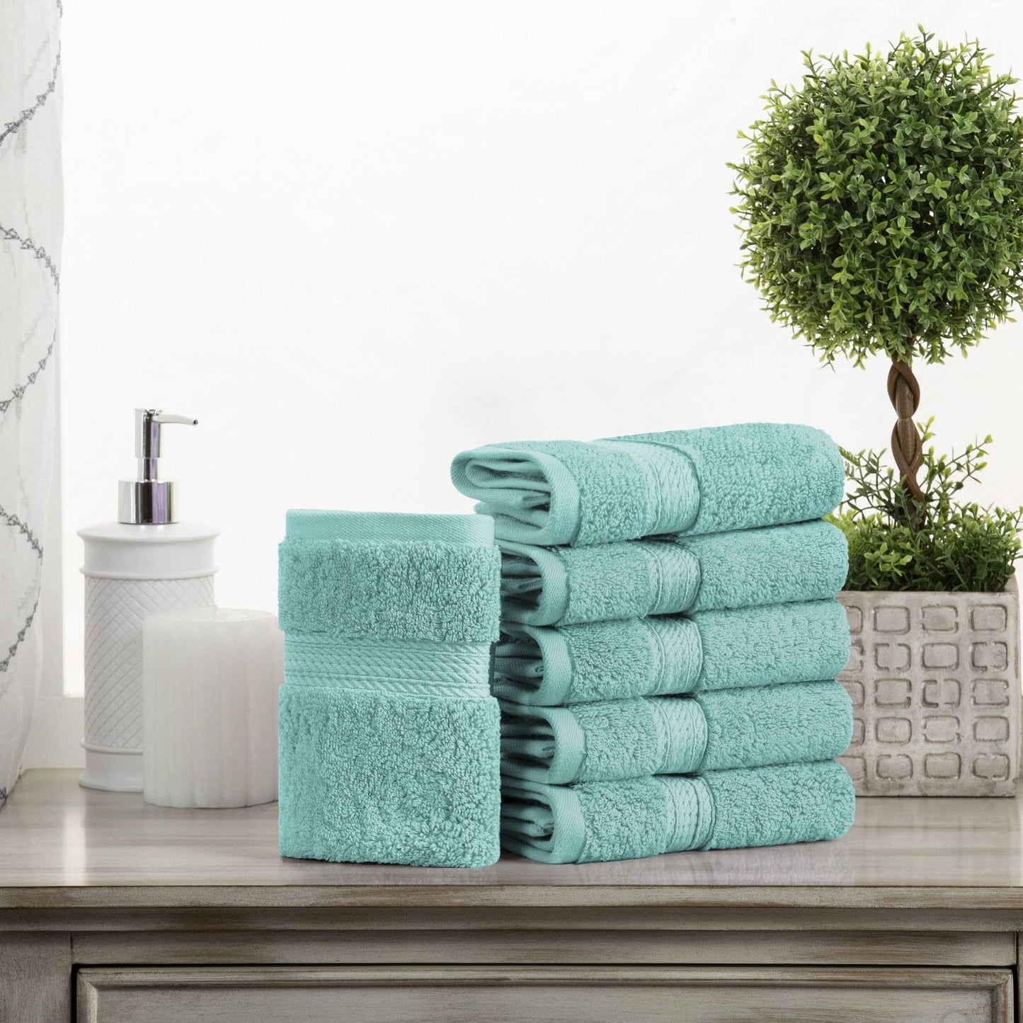 Superior Egyptian Cotton Pile Heavyweight Face Towel Set of 6