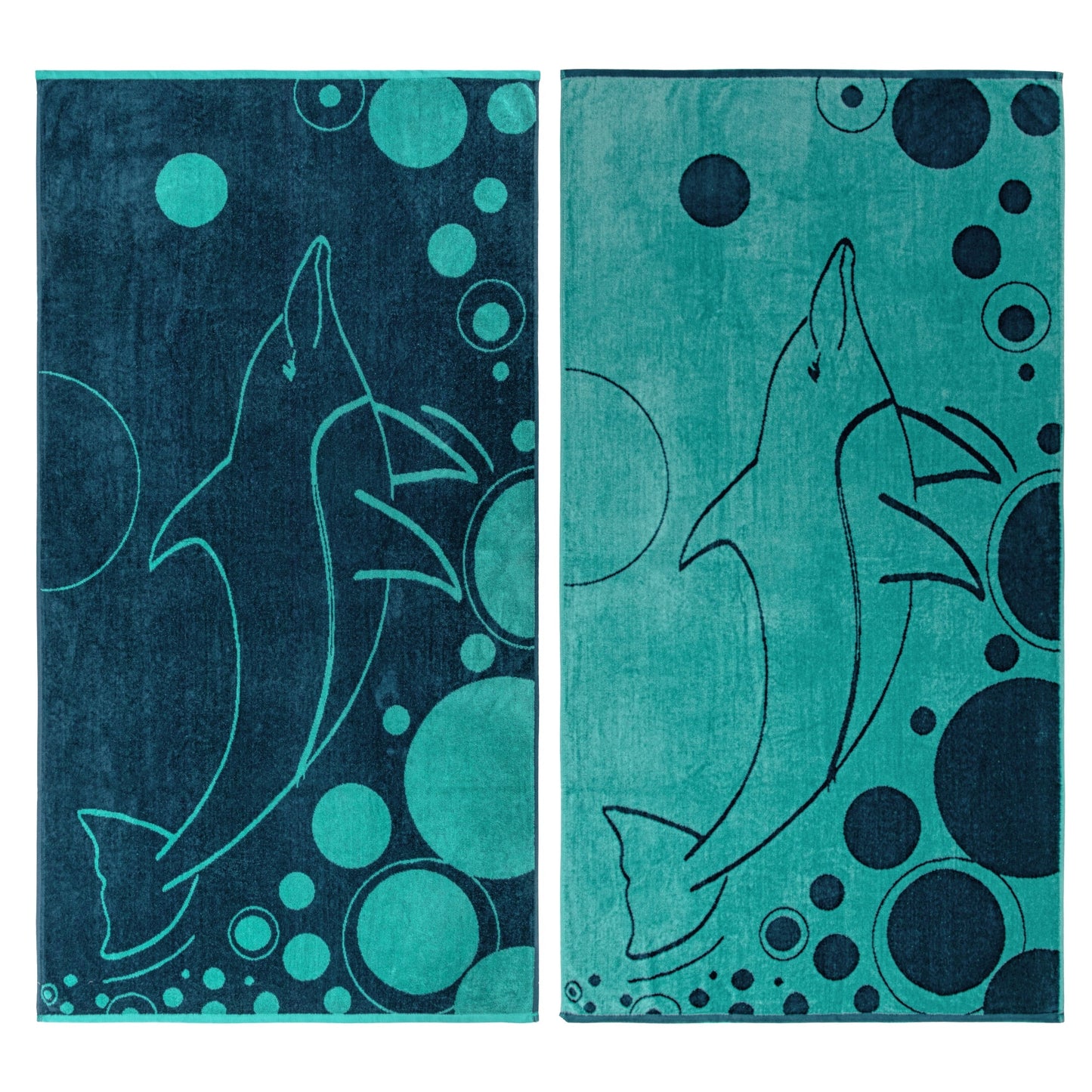 Mystic Dolphin Cotton Oversized 2-Piece Beach Towel Set by Superior