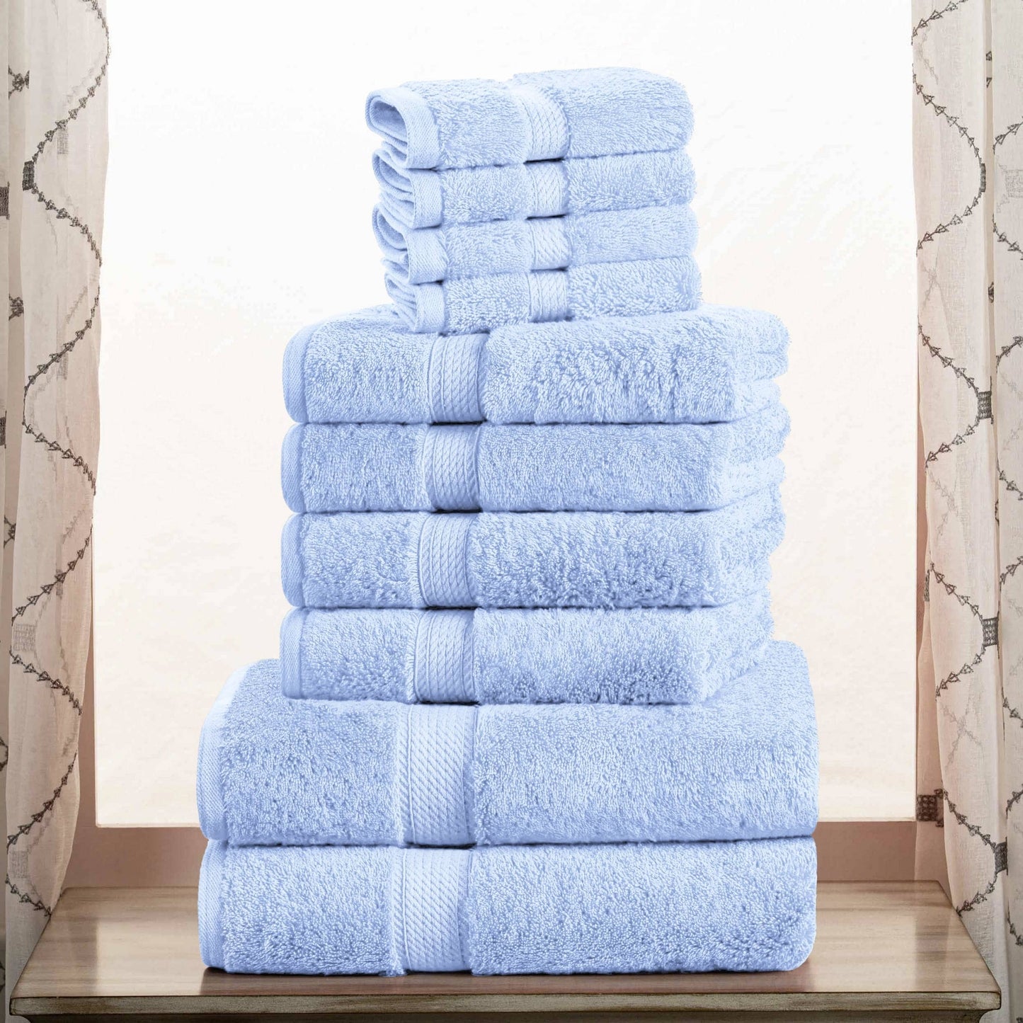 Superior Egyptian Cotton Pile Heavyweight 10-Piece Towel Set