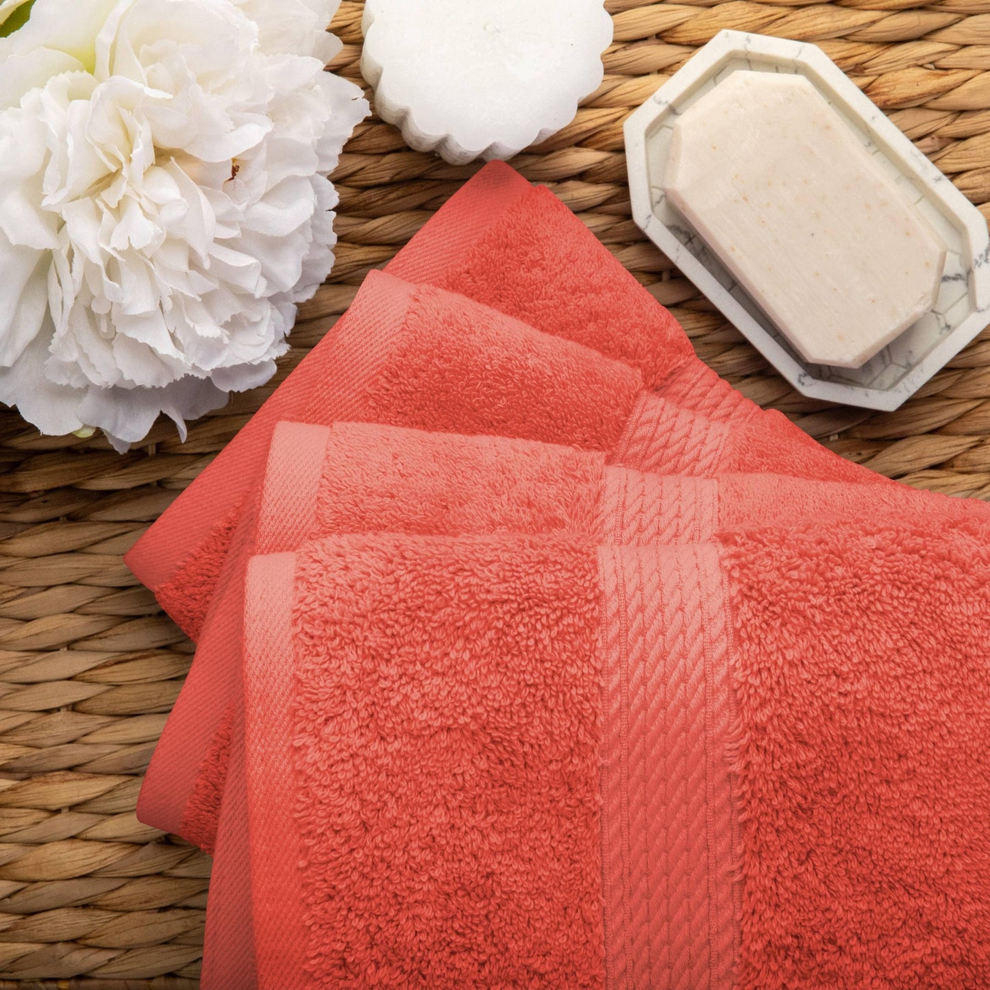 Superior Egyptian Cotton Pile Heavyweight Hand Towel Set of 4