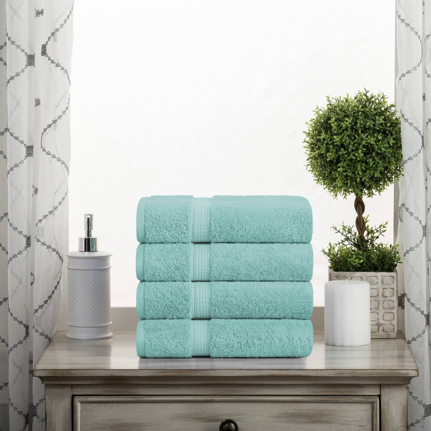 Superior Egyptian Cotton Pile Heavyweight Hand Towel Set of 4