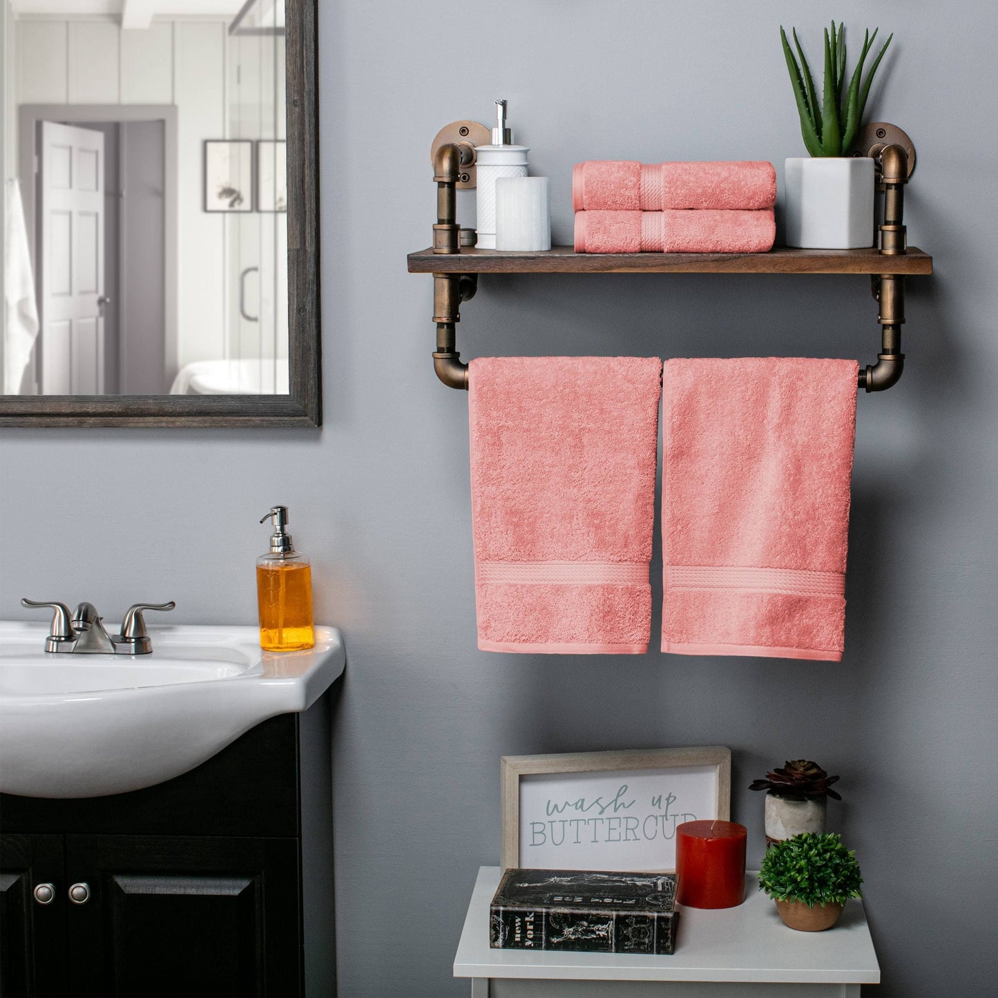 Superior Egyptian Cotton Pile Heavyweight Hand Towel Set of 4