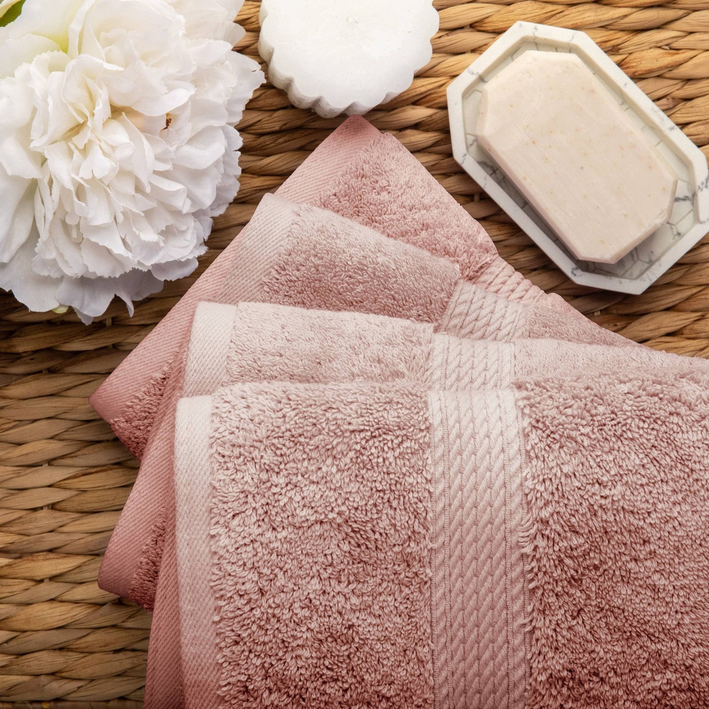 Superior Egyptian Cotton Pile Heavyweight Hand Towel Set of 4