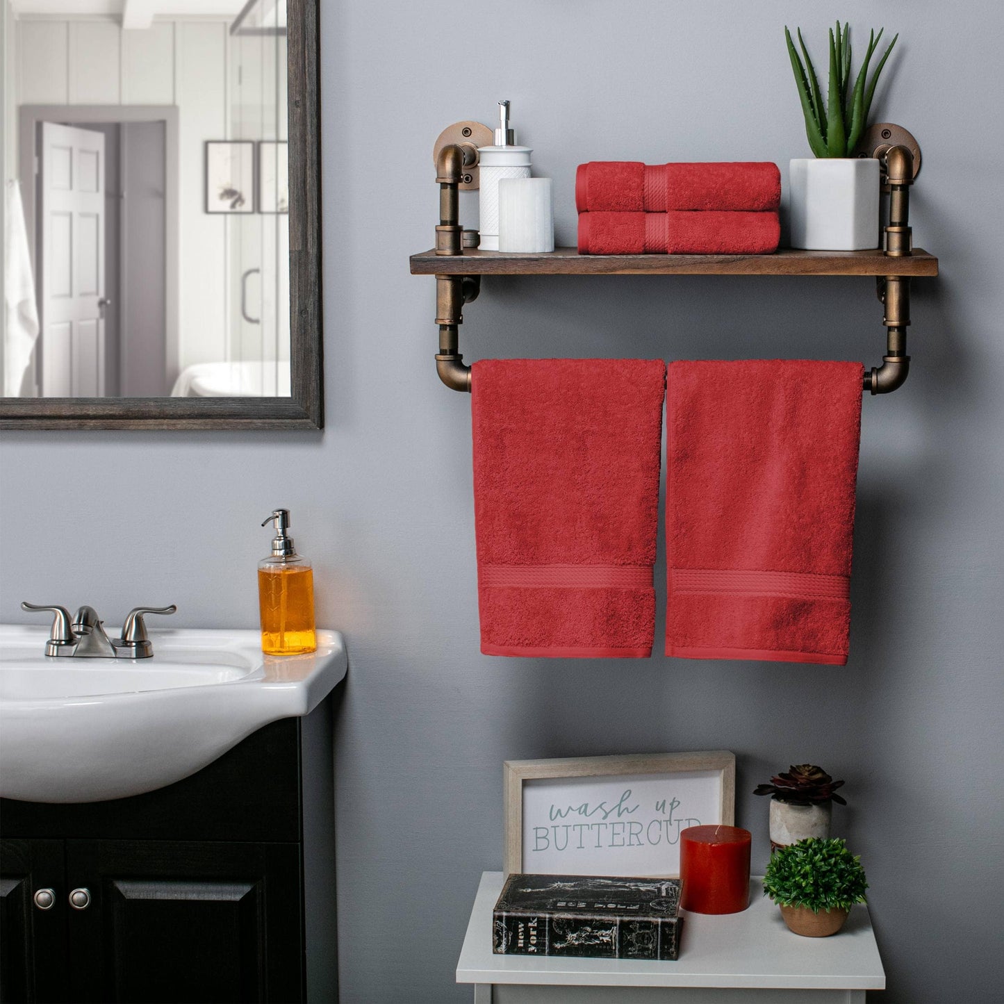 Superior Egyptian Cotton Pile Heavyweight Hand Towel Set of 4