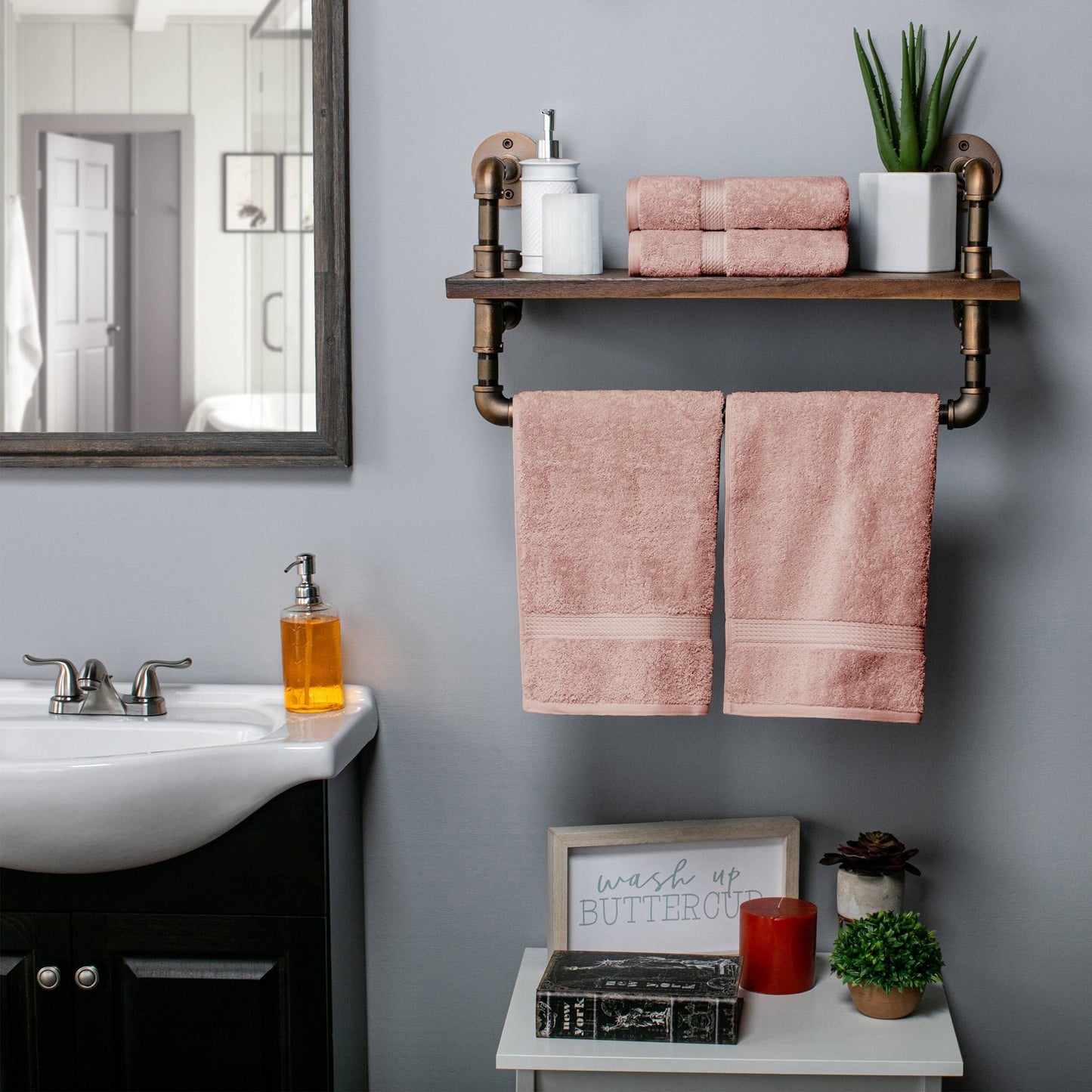 Superior Egyptian Cotton Pile Heavyweight Hand Towel Set of 4