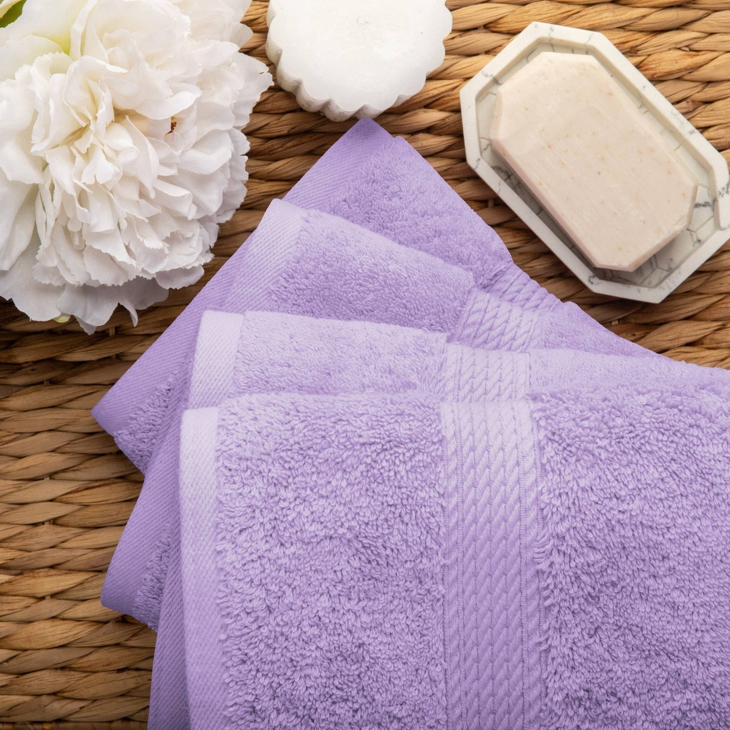 Superior Egyptian Cotton Pile Heavyweight Hand Towel Set of 4