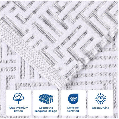 Superior Jasper Cotton Modern Jacquard Soft 3 Piece Bathroom Towel Set