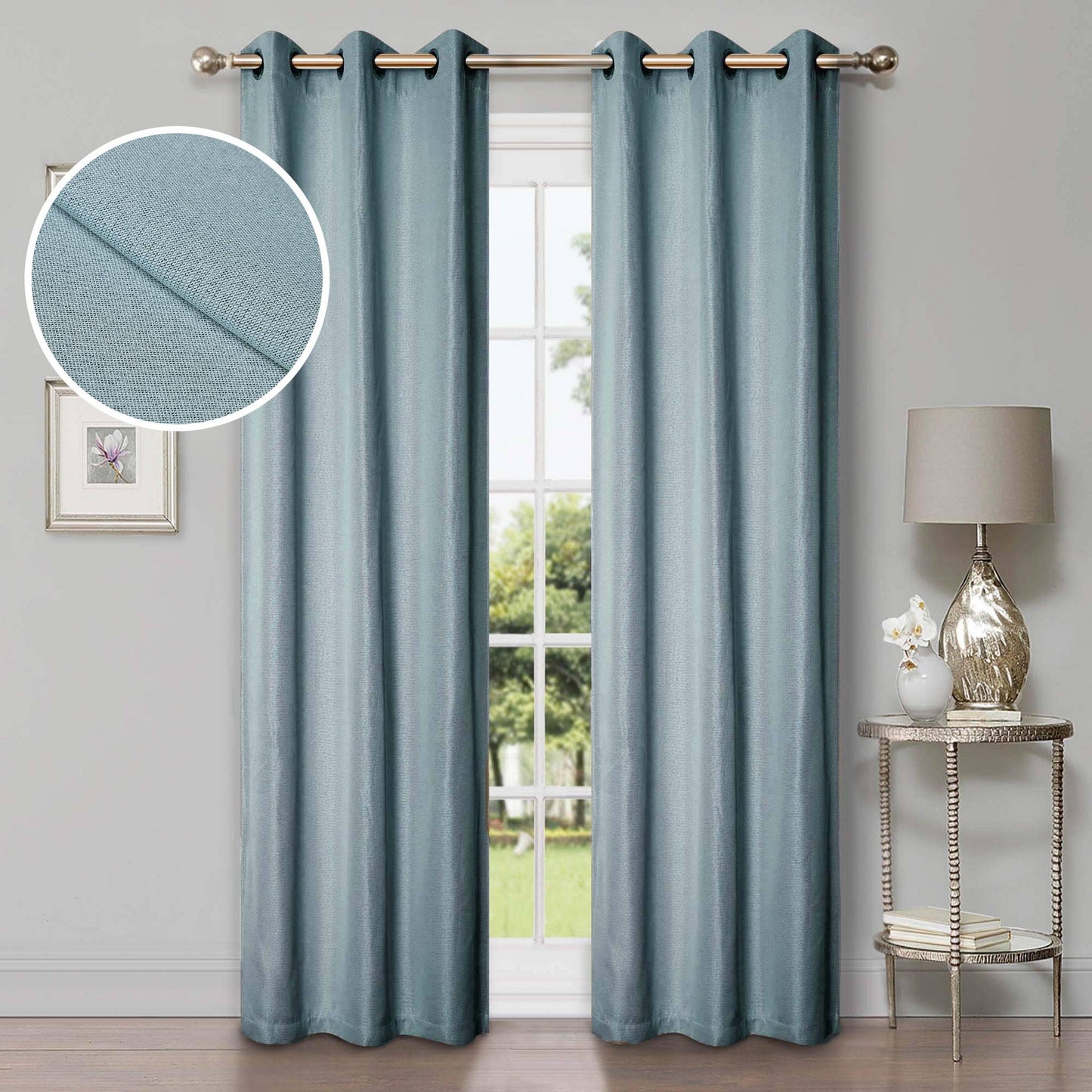 Superior Linen Washable Room Darkening Curtains, Set of 2 Panels