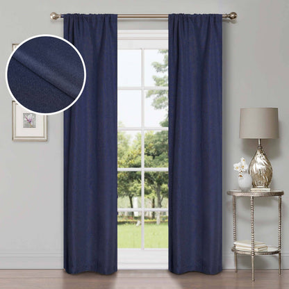 Superior Linen Washable Room Darkening Curtains, Set of 2 Panels