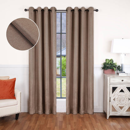 Superior Linen Washable Room Darkening Curtains, Set of 2 Panels