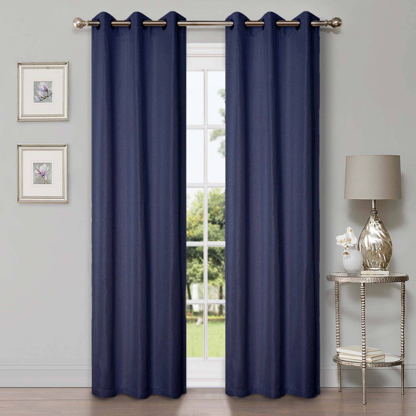 Superior Linen Washable Room Darkening Curtains, Set of 2 Panels