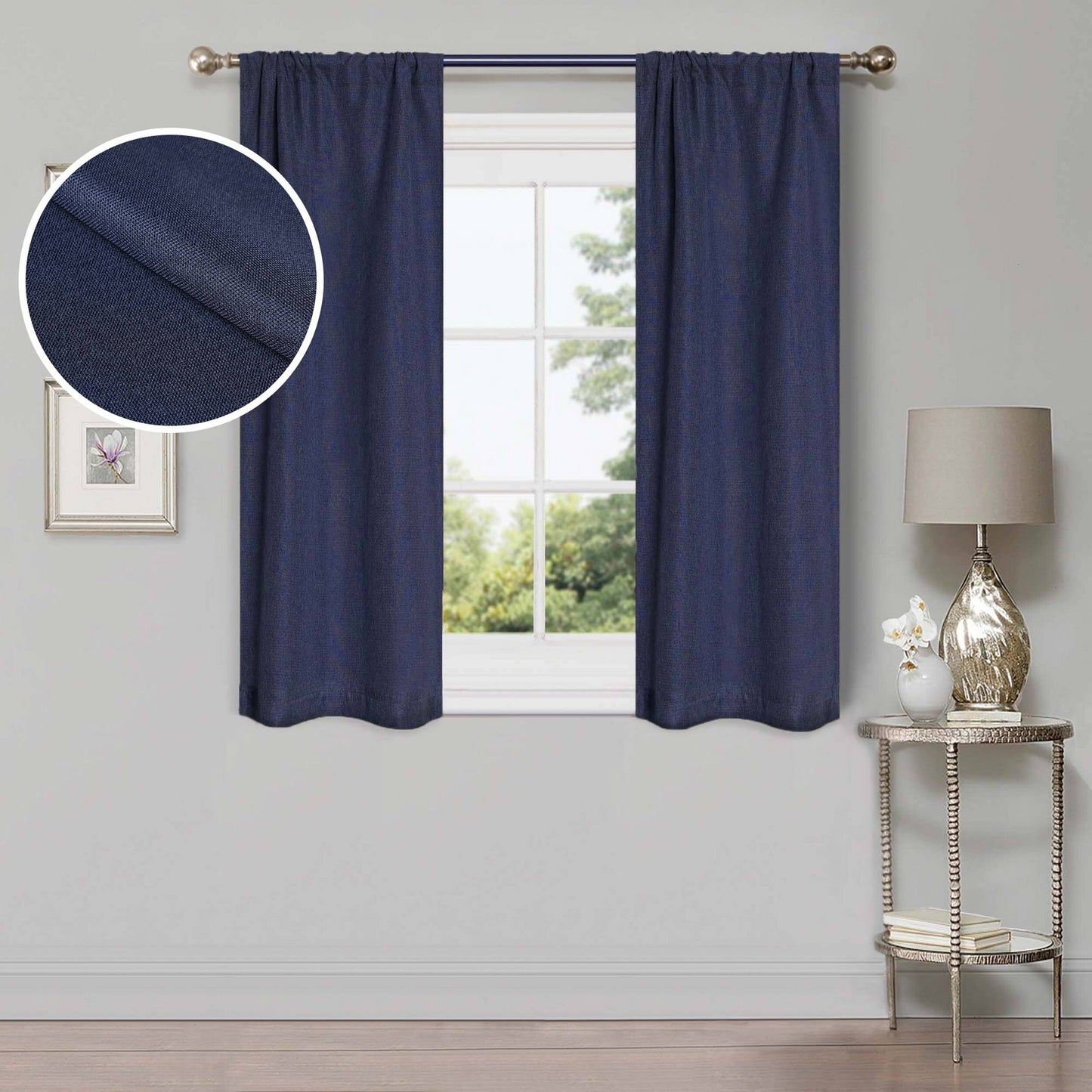Superior Linen Washable Room Darkening Curtains, Set of 2 Panels