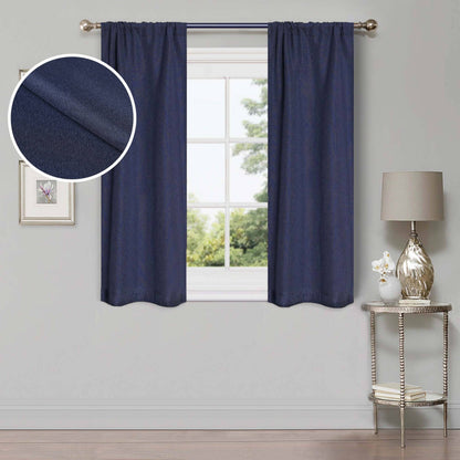 Superior Linen Washable Room Darkening Curtains, Set of 2 Panels