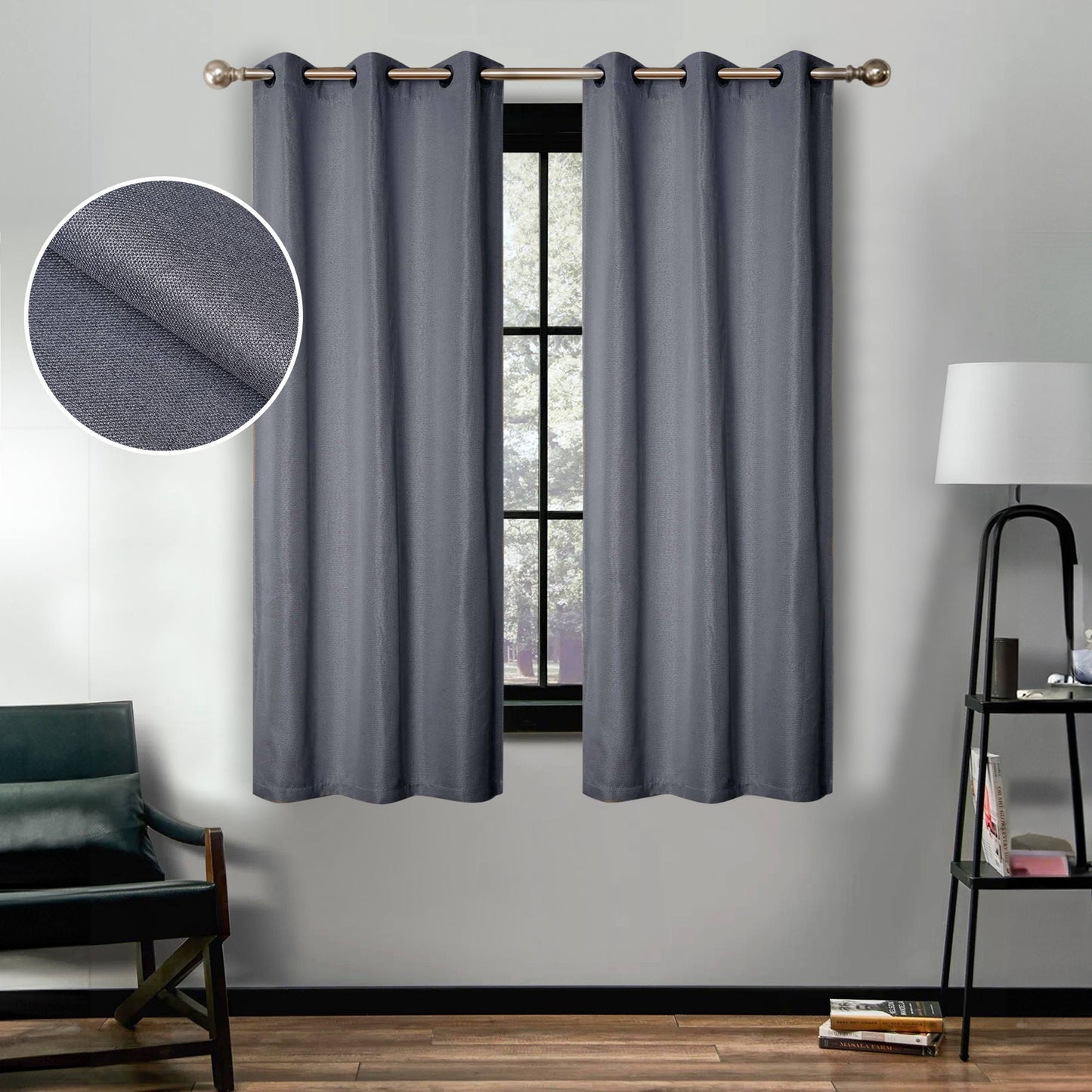 Superior Linen Washable Room Darkening Curtains, Set of 2 Panels