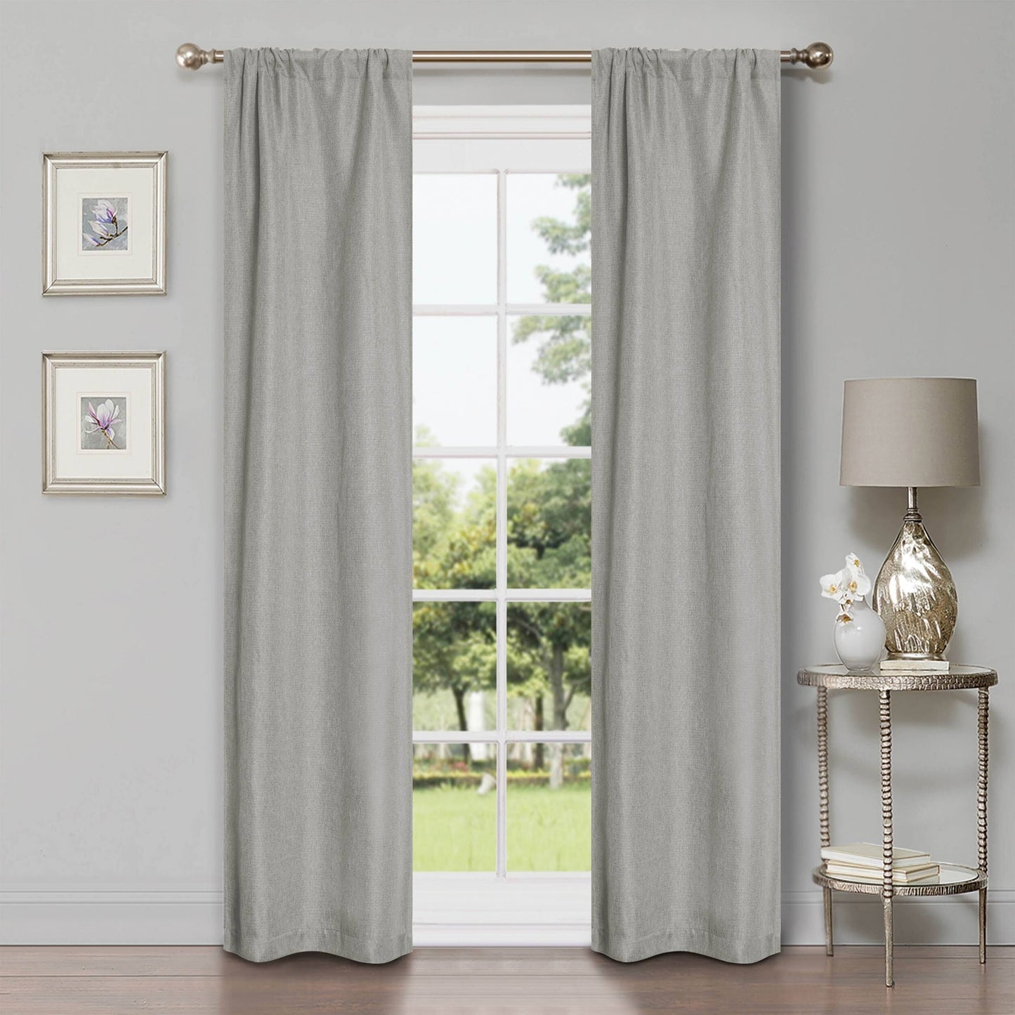 Superior Linen Washable Room Darkening Curtains, Set of 2 Panels