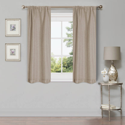 Superior Linen Washable Room Darkening Curtains, Set of 2 Panels