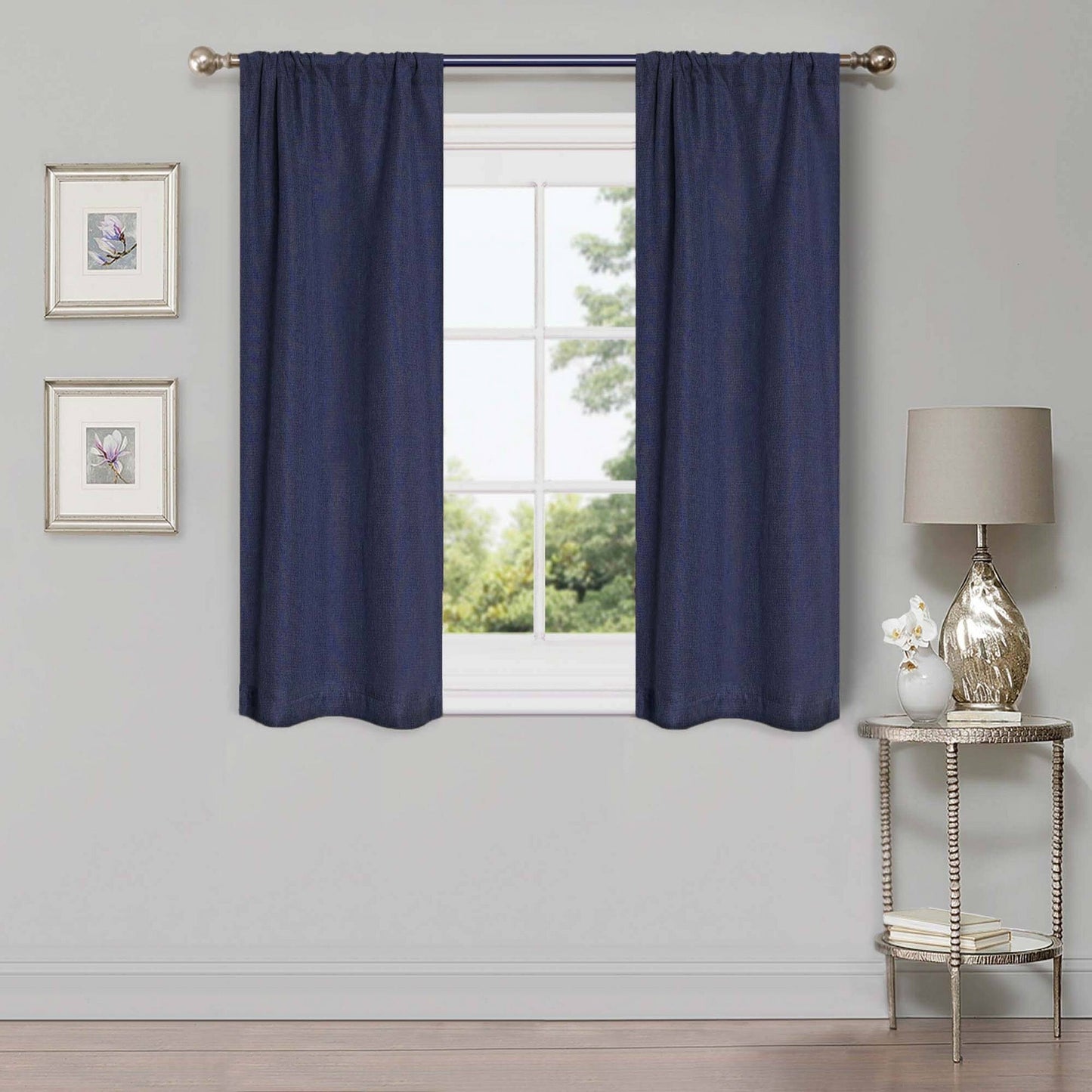 Superior Linen Washable Room Darkening Curtains, Set of 2 Panels