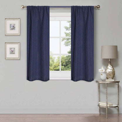 Superior Linen Washable Room Darkening Curtains, Set of 2 Panels