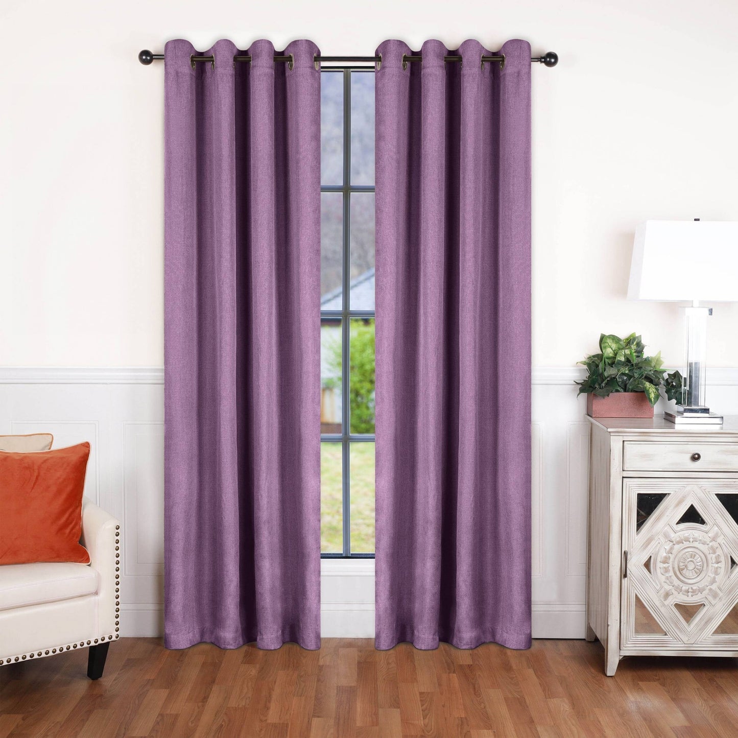 Superior Linen Washable Room Darkening Curtains, Set of 2 Panels