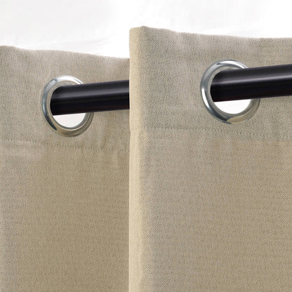 Superior Linen Washable Room Darkening Curtains, Set of 2 Panels