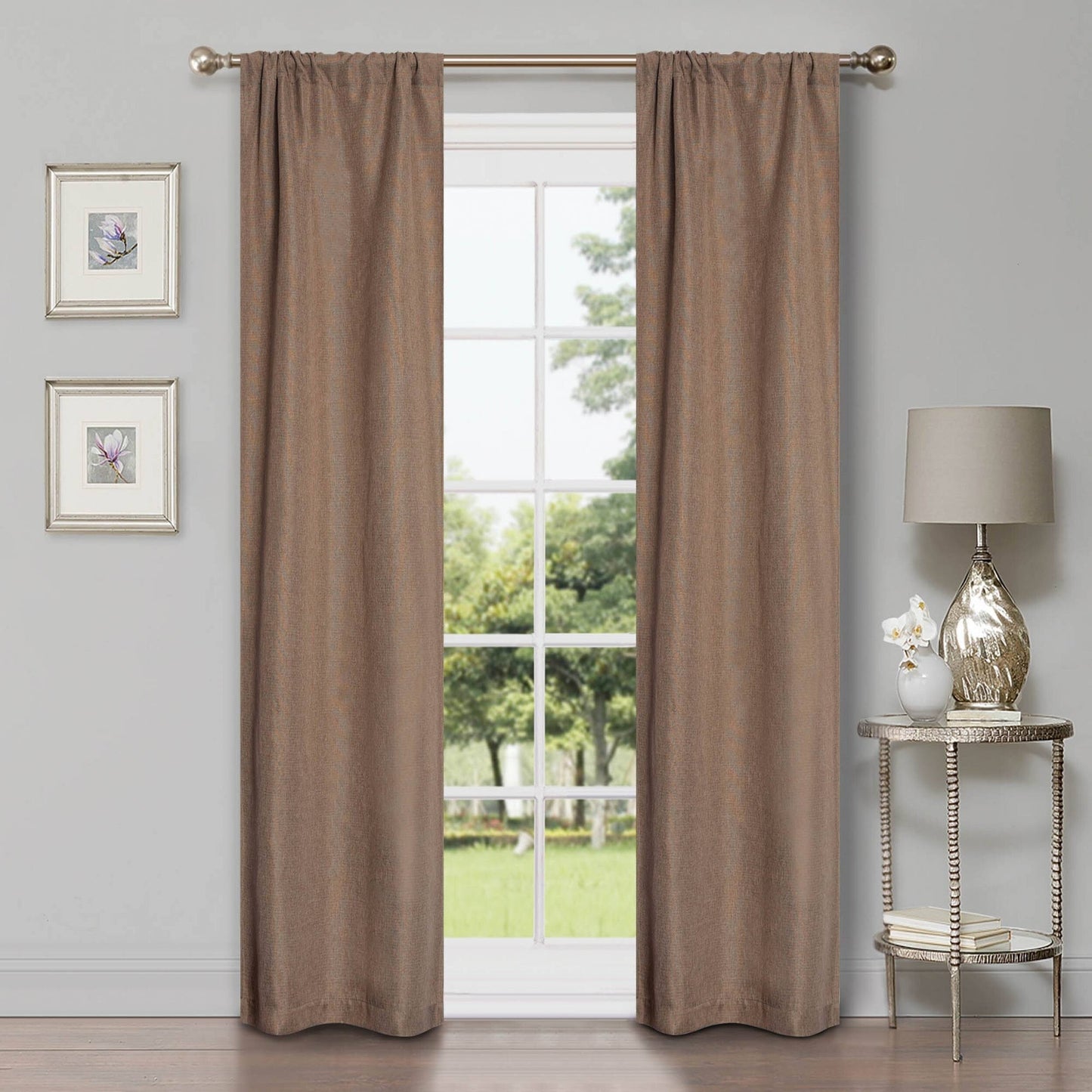 Superior Linen Washable Room Darkening Curtains, Set of 2 Panels