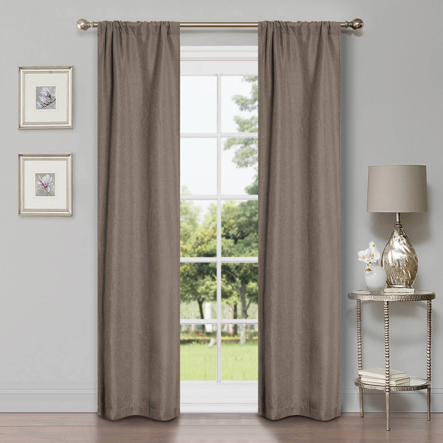 Superior Linen Washable Room Darkening Curtains, Set of 2 Panels