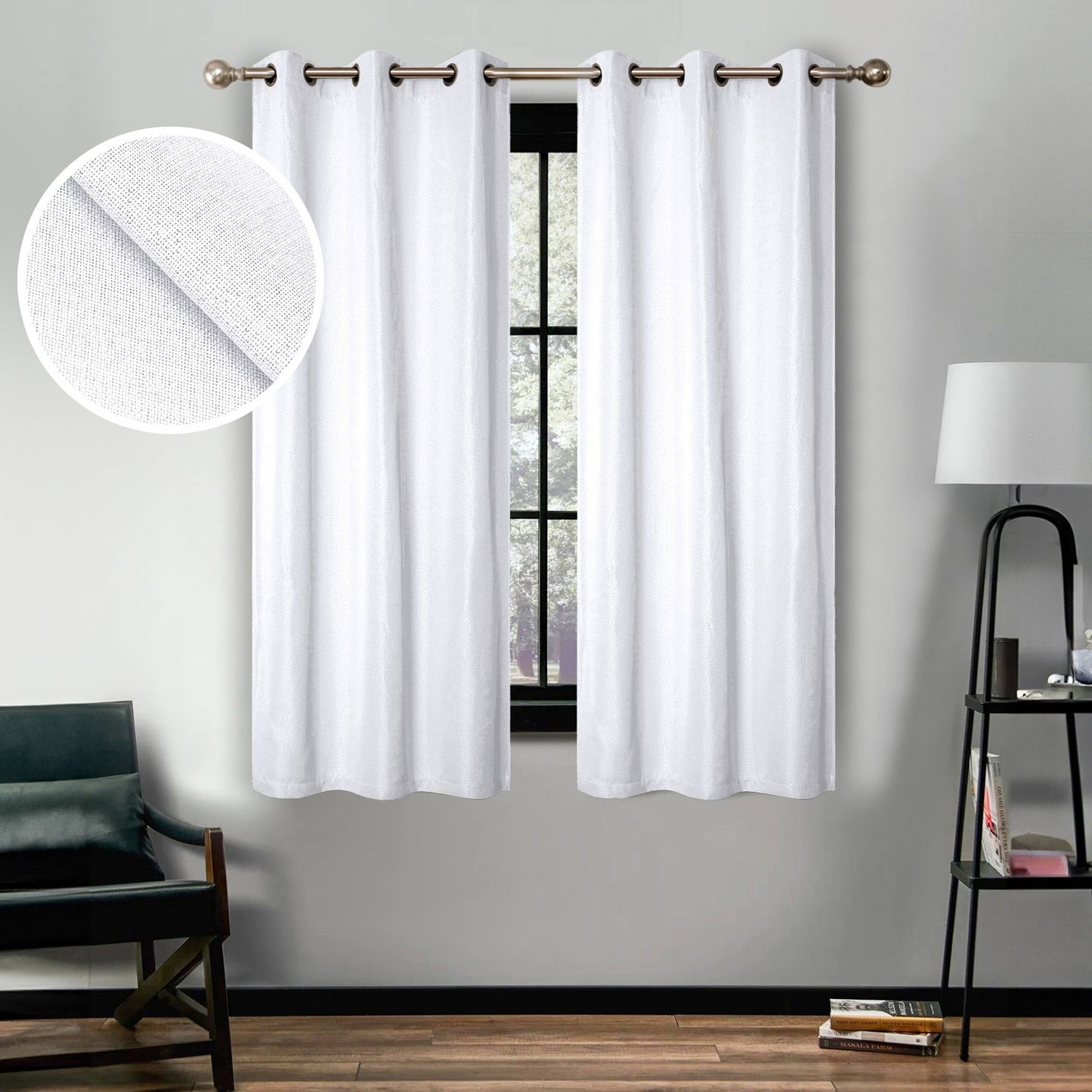 Superior Linen Washable Room Darkening Curtains, Set of 2 Panels