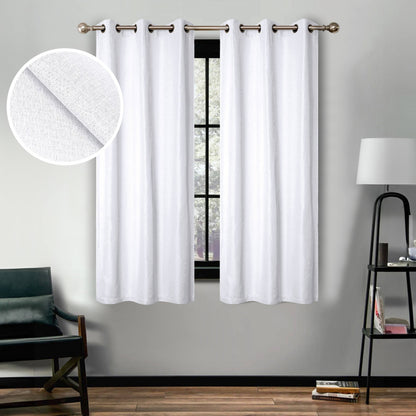 Superior Linen Washable Room Darkening Curtains, Set of 2 Panels