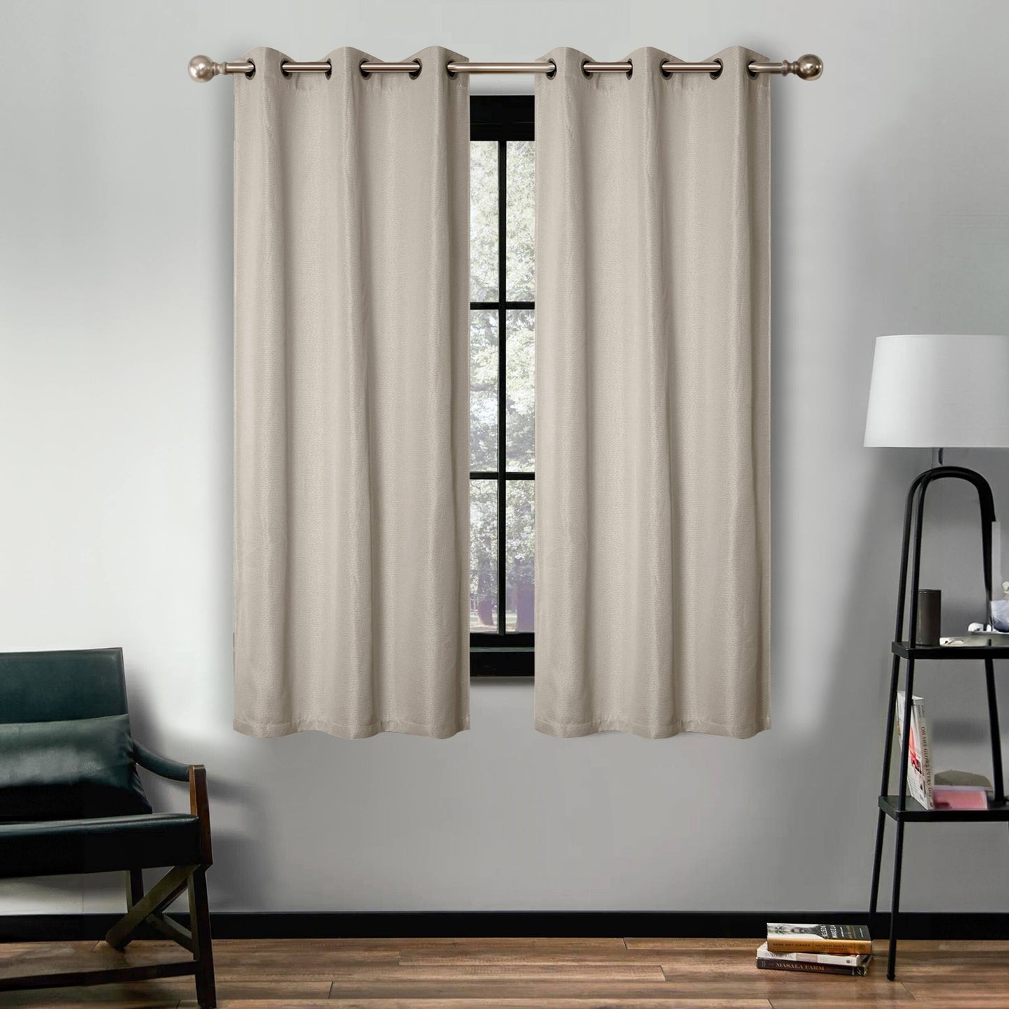 Superior Linen Washable Room Darkening Curtains, Set of 2 Panels