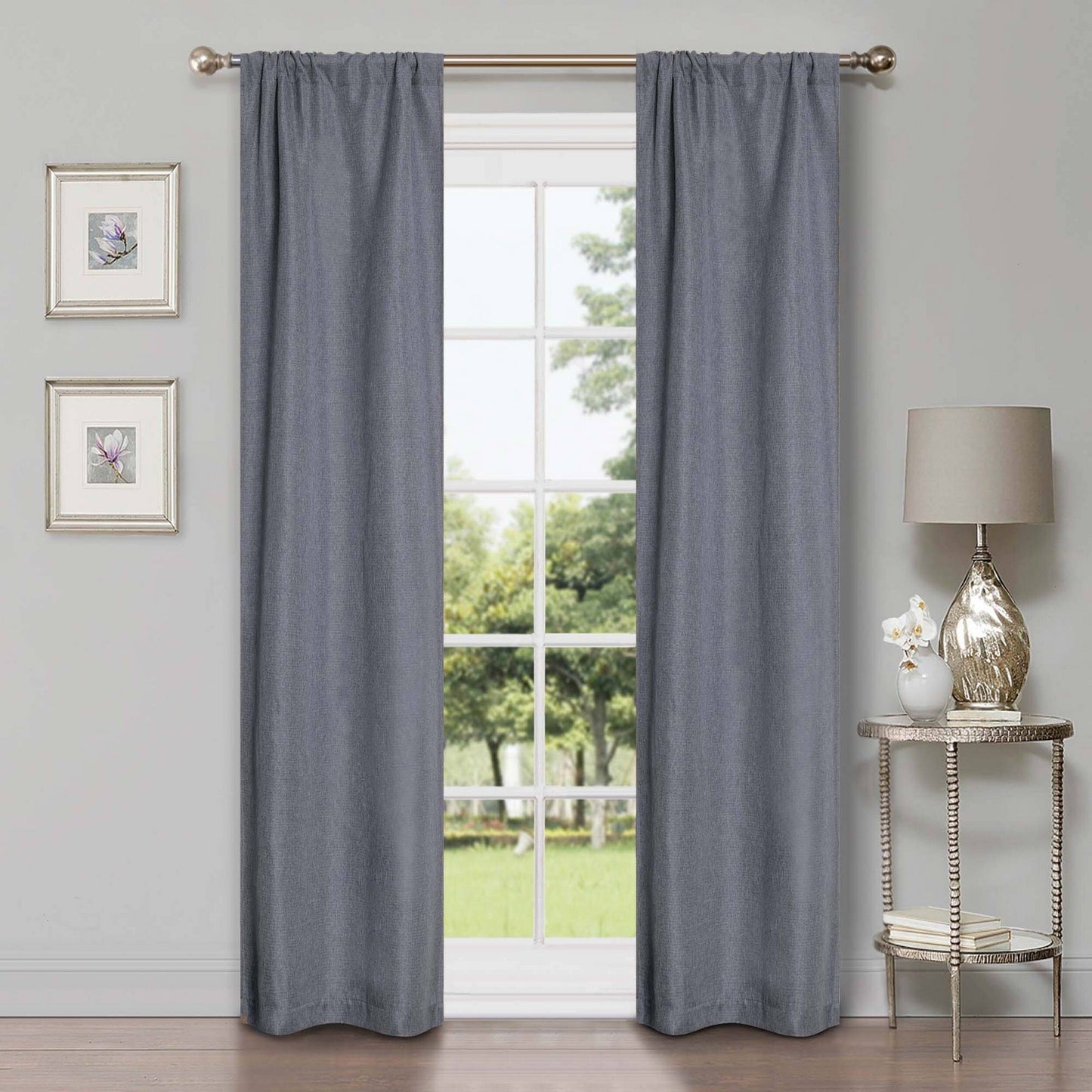 Superior Linen Washable Room Darkening Curtains, Set of 2 Panels