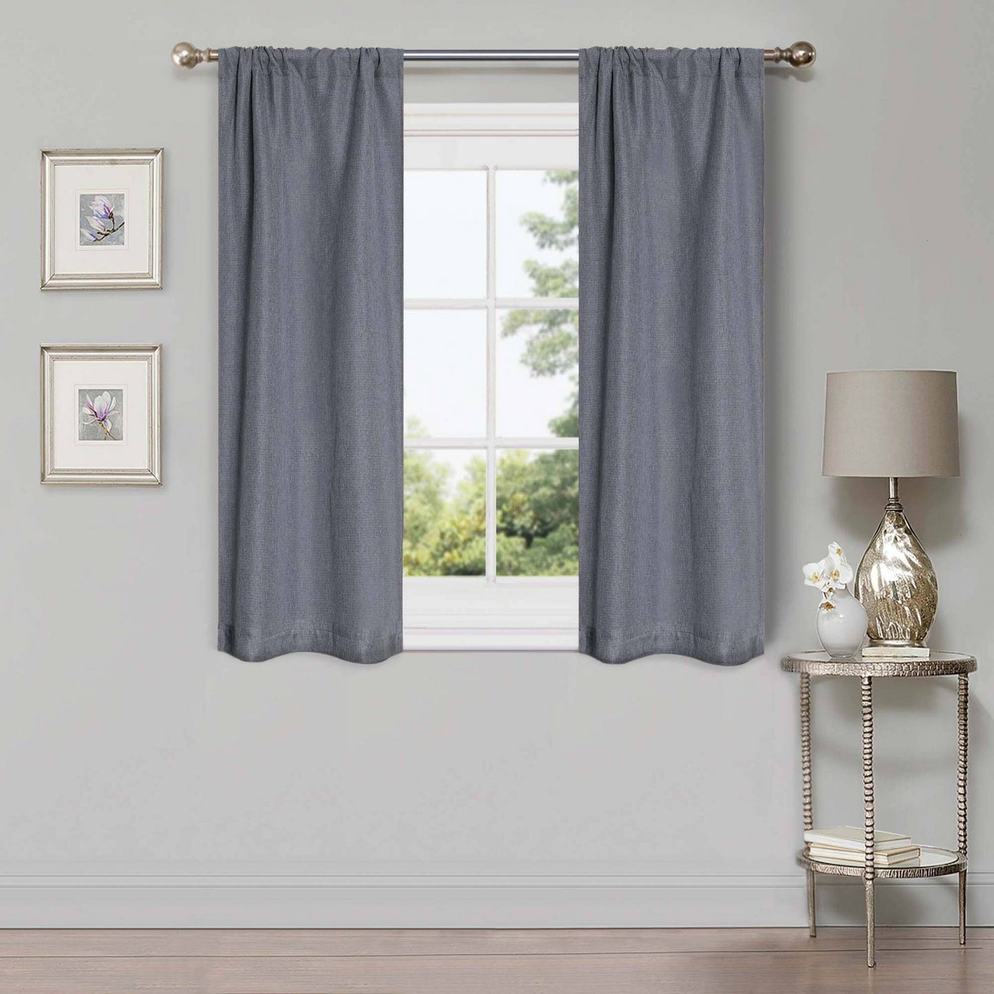 Superior Linen Washable Room Darkening Curtains, Set of 2 Panels