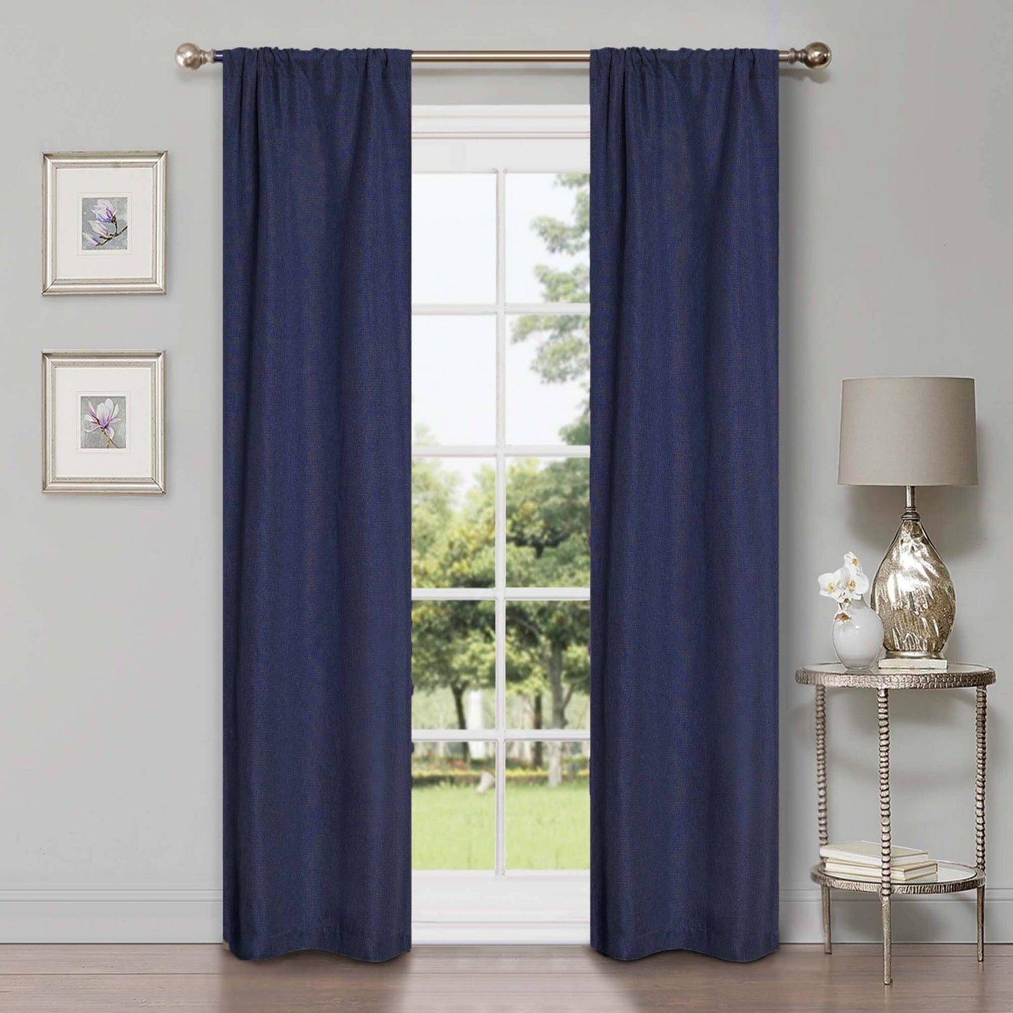 Superior Linen Washable Room Darkening Curtains, Set of 2 Panels