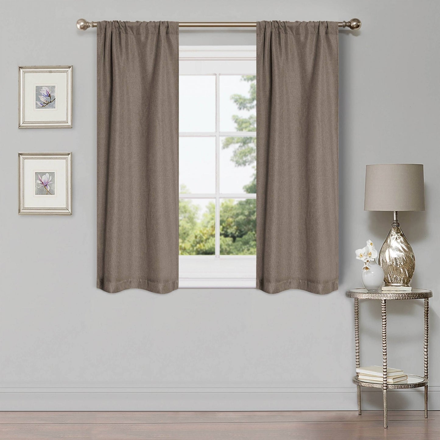 Superior Linen Washable Room Darkening Curtains, Set of 2 Panels
