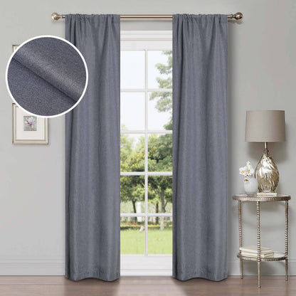 Superior Linen Washable Room Darkening Curtains, Set of 2 Panels