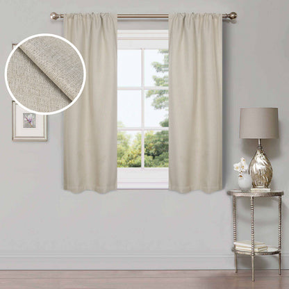 Superior Linen Washable Room Darkening Curtains, Set of 2 Panels