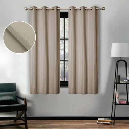 Superior Linen Washable Room Darkening Curtains, Set of 2 Panels