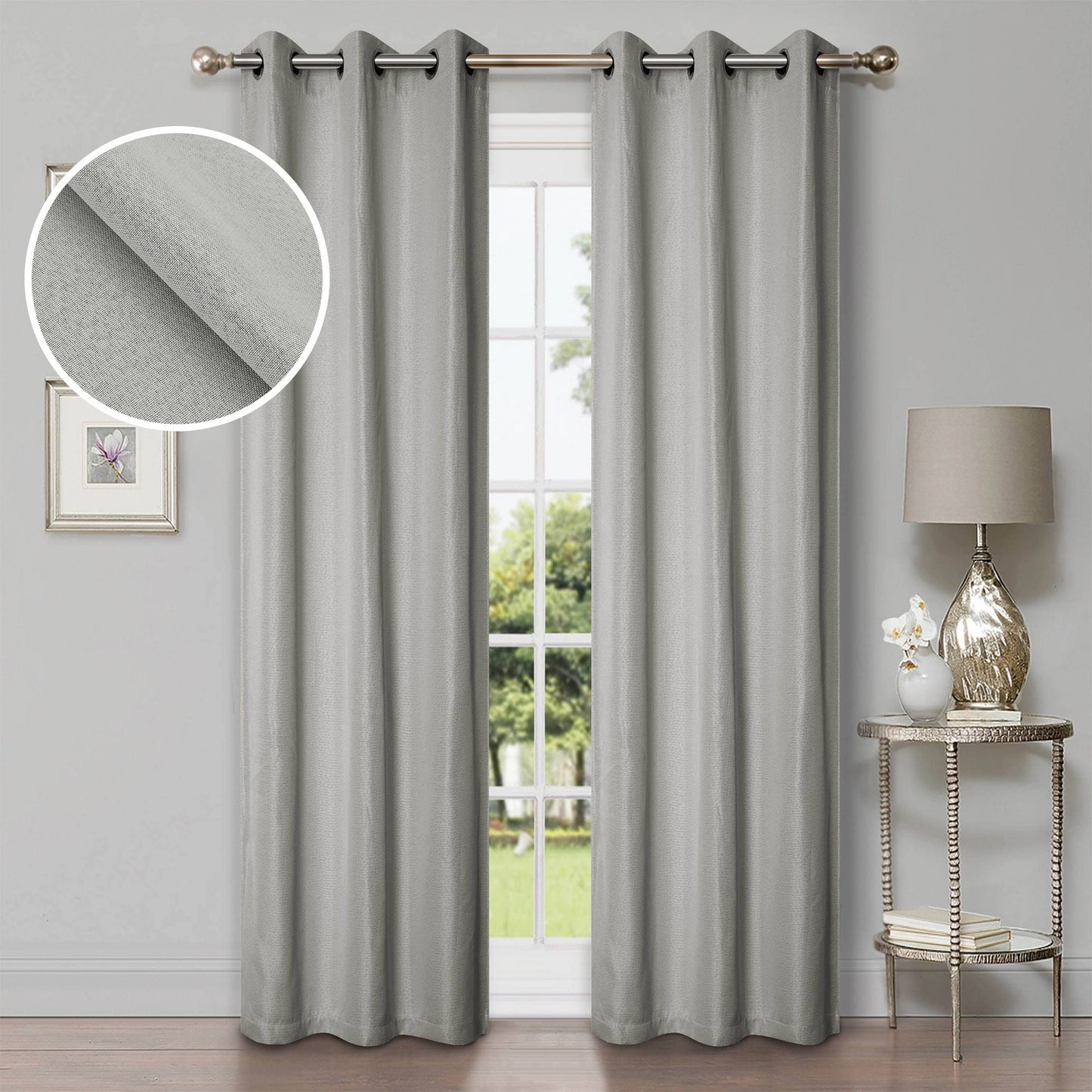 Superior Linen Washable Room Darkening Curtains, Set of 2 Panels