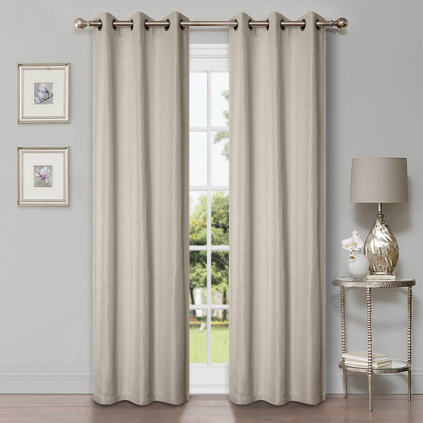 Superior Linen Washable Room Darkening Curtains, Set of 2 Panels