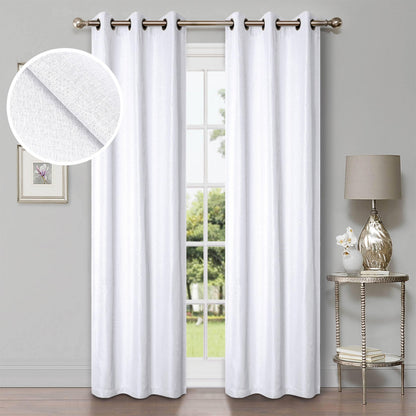 Superior Linen Washable Room Darkening Curtains, Set of 2 Panels