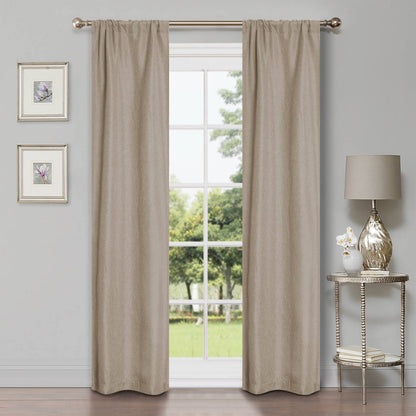 Superior Linen Washable Room Darkening Curtains, Set of 2 Panels