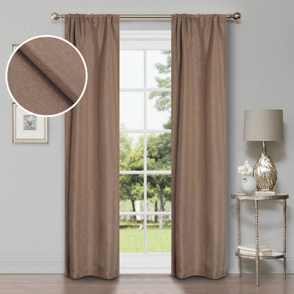 Superior Linen Washable Room Darkening Curtains, Set of 2 Panels