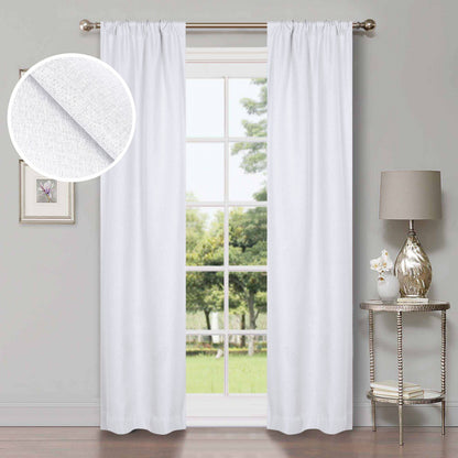 Superior Linen Washable Room Darkening Curtains, Set of 2 Panels