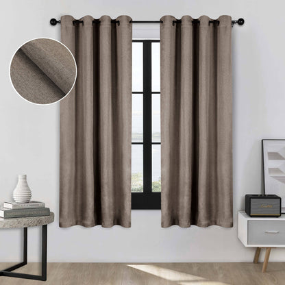 Superior Linen Washable Room Darkening Curtains, Set of 2 Panels