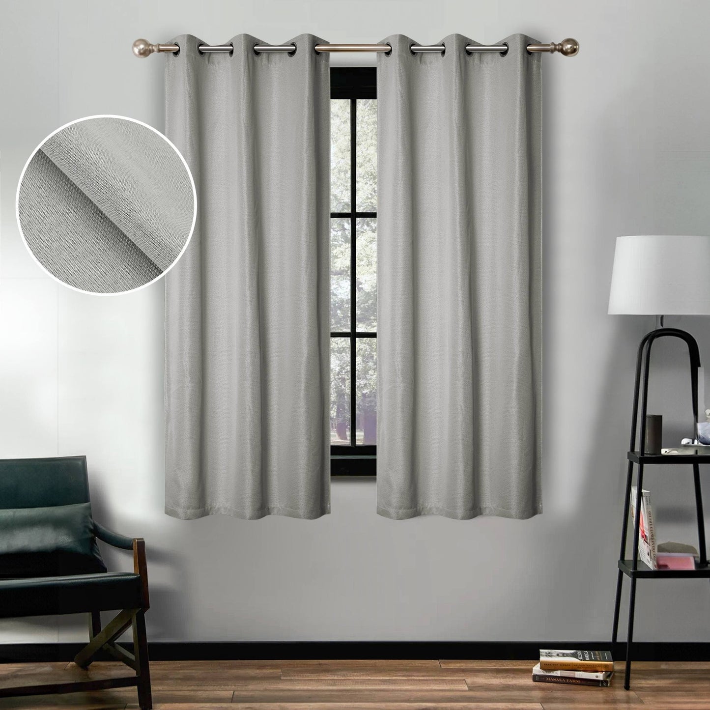 Superior Linen Washable Room Darkening Curtains, Set of 2 Panels