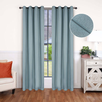 Superior Linen Washable Room Darkening Curtains, Set of 2 Panels