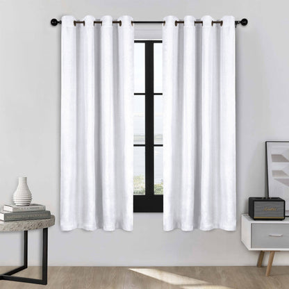 Superior Linen Washable Room Darkening Curtains, Set of 2 Panels