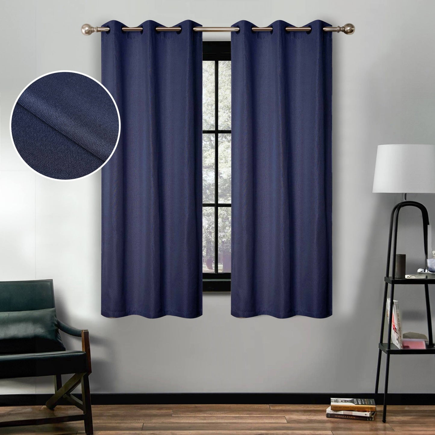 Superior Linen Washable Room Darkening Curtains, Set of 2 Panels